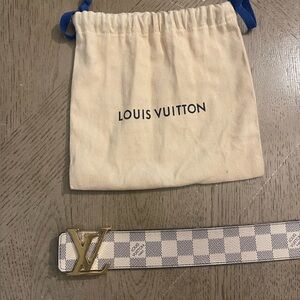 Louis Vuitton White Damier Belt
